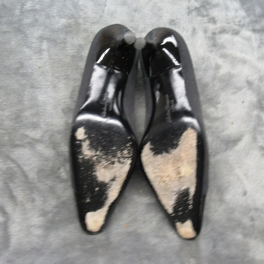 Salvatore Ferragamo Womens 4.5 B Black Pointed‎ Toe Bow Stiletto Heels Pumps